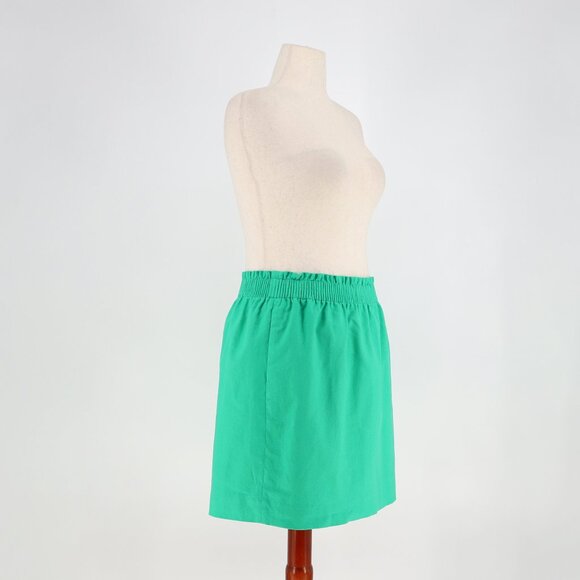 J.CREW FACTORY Linen-Cotton Blend City Pull-On Skirt Green Size 14 - Picture 3 of 7